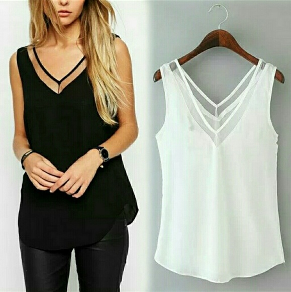 V Neck Solid Blouse - Picture 2 of 2